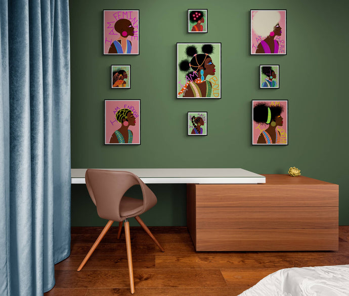 Affirmations Collection Styled on walls, office wall art