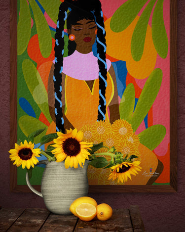 confident wall art print afro woman