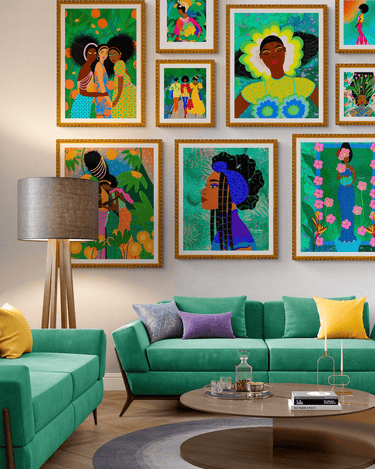 afro gallery wall art