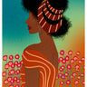 Afro lady natural hair wall art