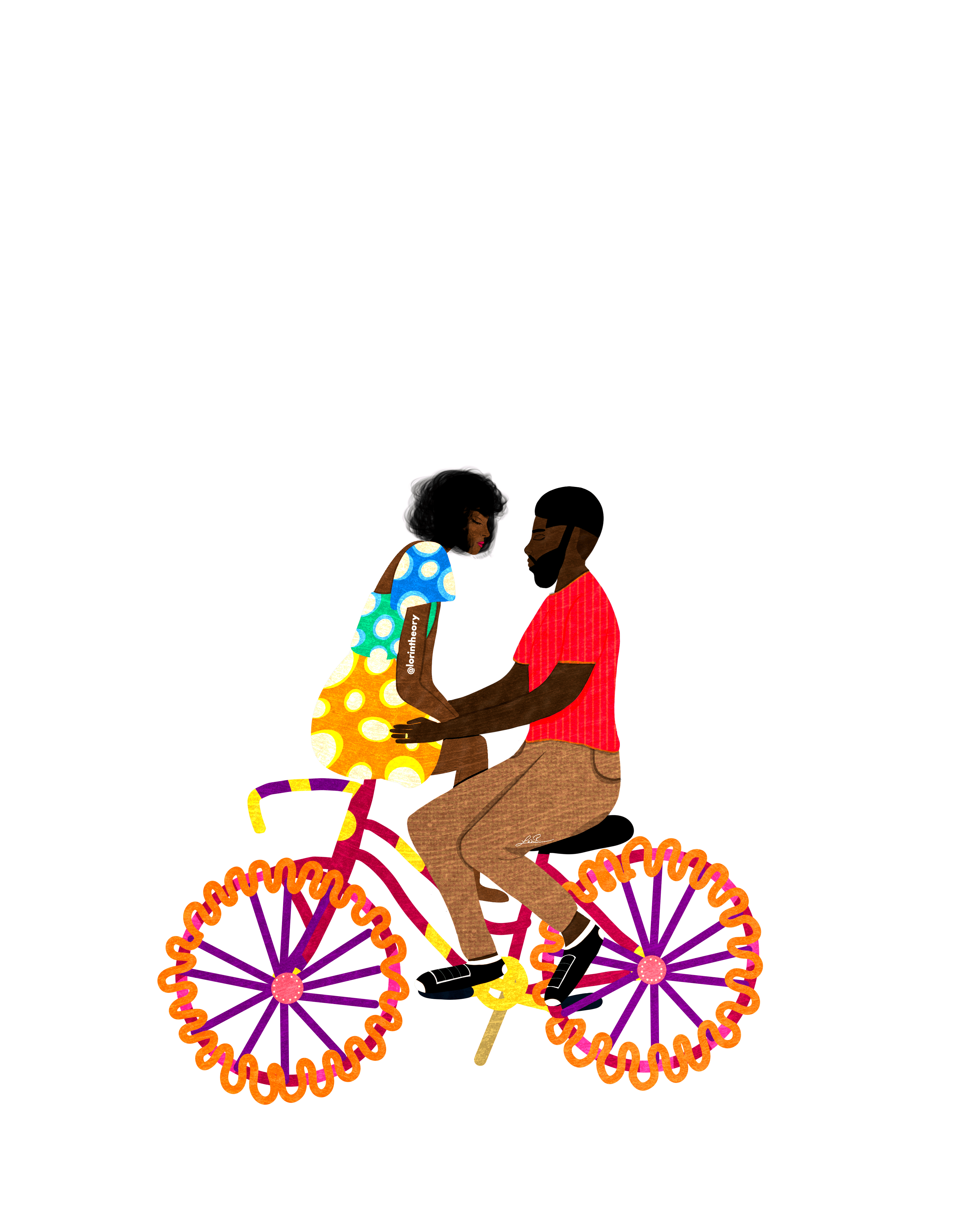 Bicycle Love Kiss-Cut Cutest Sticker