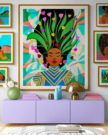 Colorful gallery wall art
