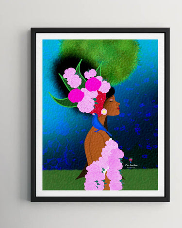 Colorful Afro Wall Art, Blackart, Contemporary art, feminine art